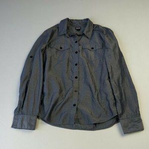 Patagonia Womens Gray Solid Button Up Shirt Lightweight Size 2 Outdoor Collared